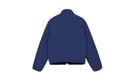 Blue Sherpa Quilted Pullover.