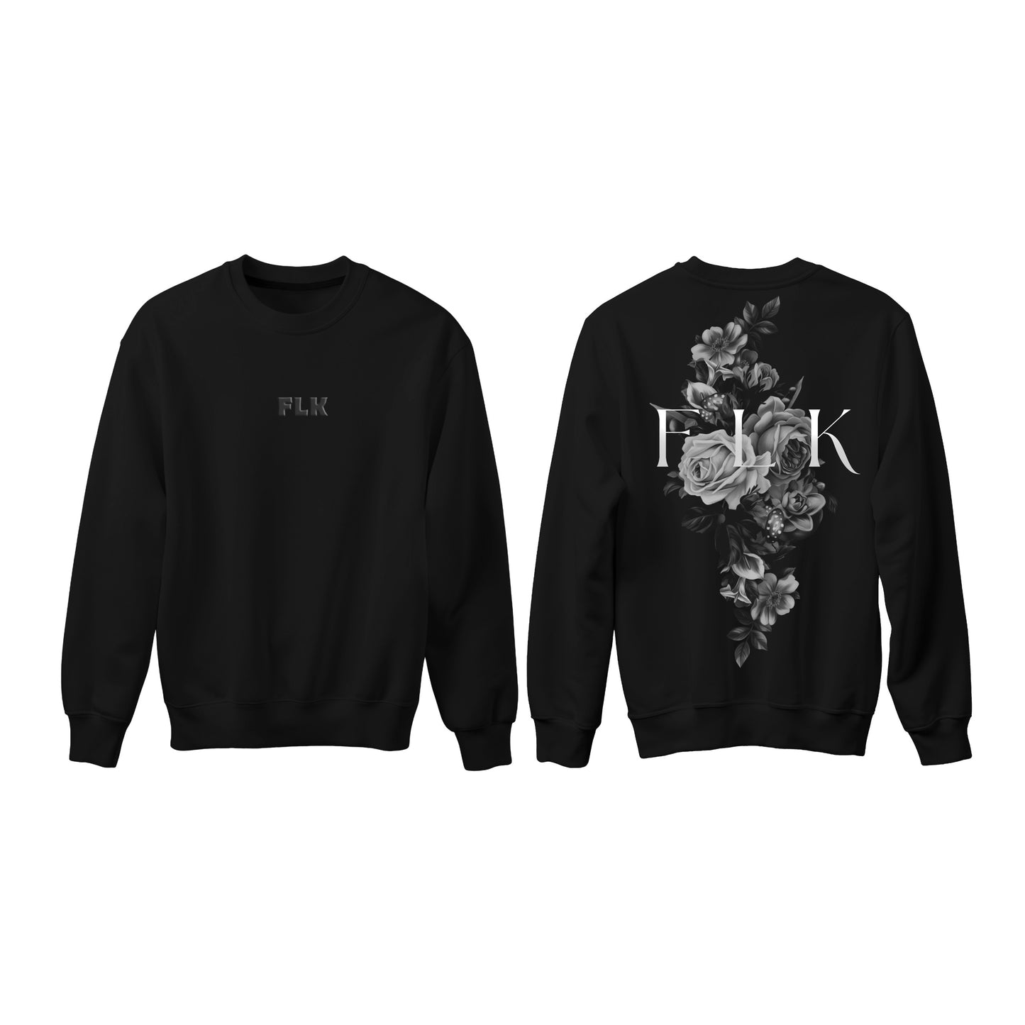 FLK Flower - Black unisex Crewneck.