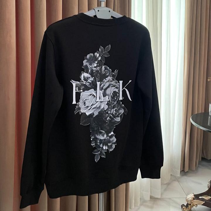 FLK Flower - Black unisex Crewneck.